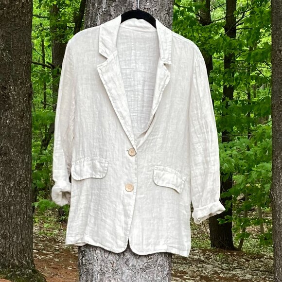 100% Linen Jacket, M, linen color - Picture 3 of 7